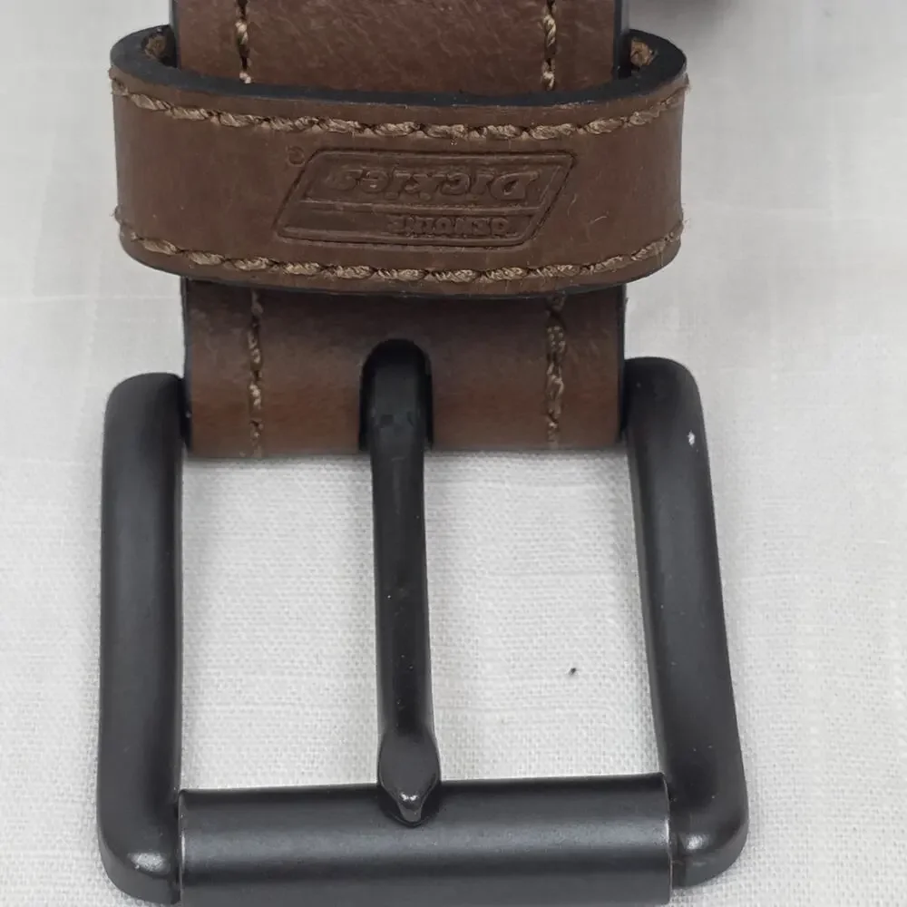 Dickies Genuine Leather Belt Brown Matte Black Buckle Size 42 Men's New
